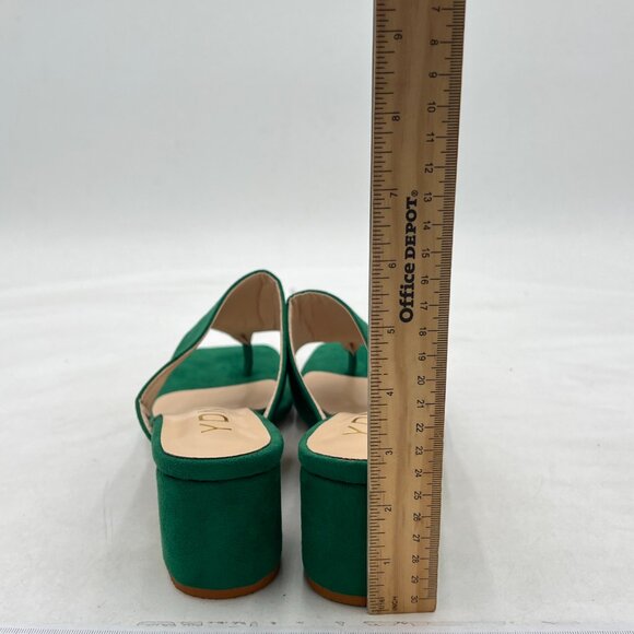 YDN Green Block Heel Sandals for Women - Picture 5 of 8